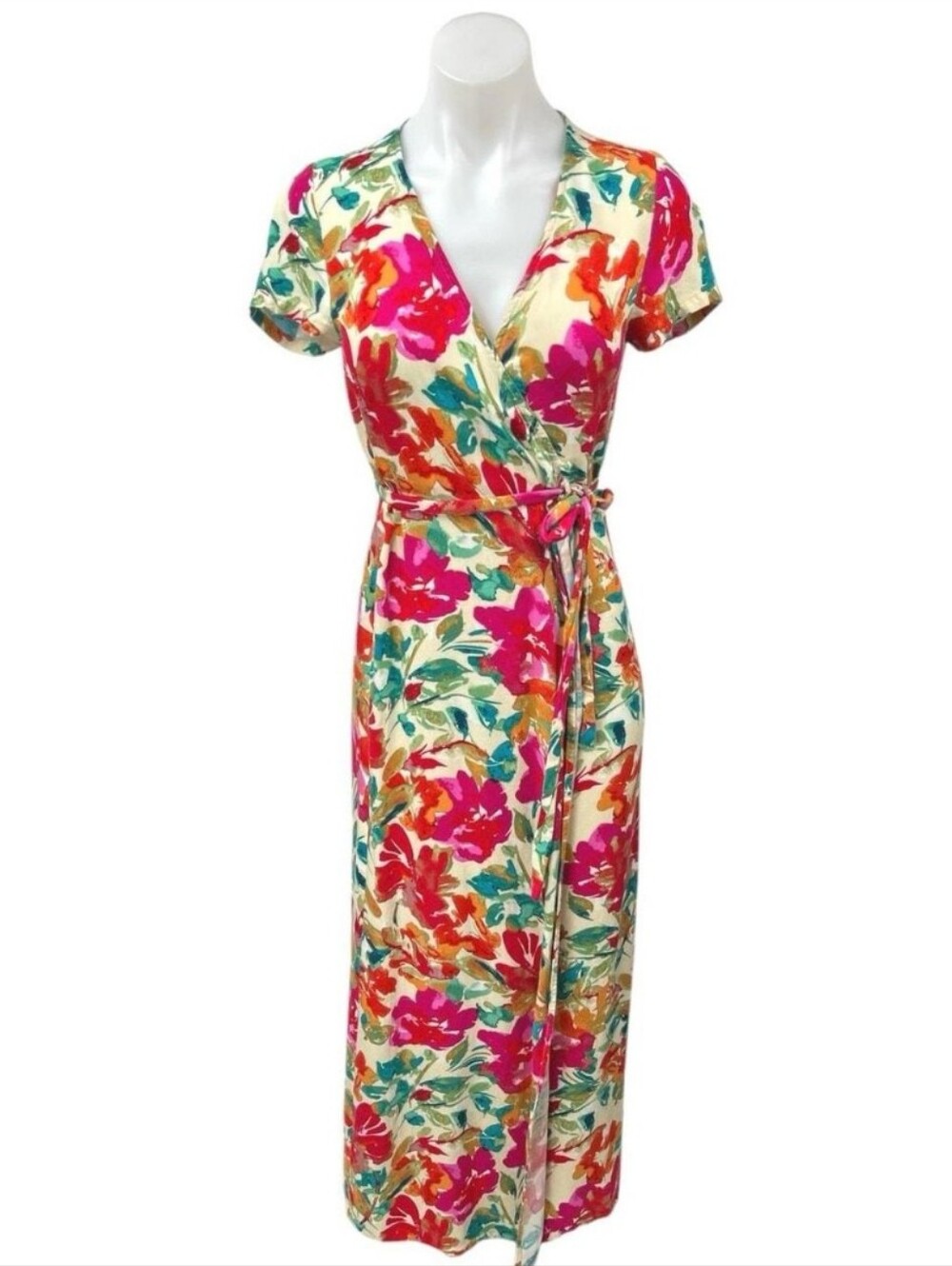VICI Costa Rica Dress Sz L Womens Cross Tie Maxi Dress